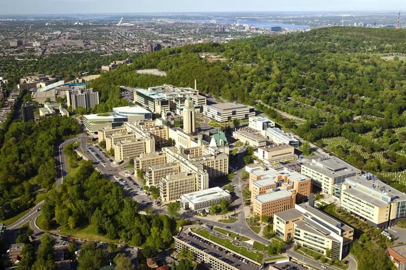 Aerial view of the Université de Montréal campus landscape